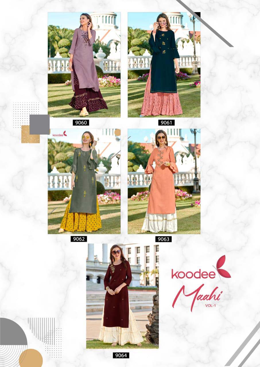 Mahi Vol-1 Rayon Khatli Work Wholesale Kurti Mahi Vol-1 Rayon Khatli Work Wholesale Kurti